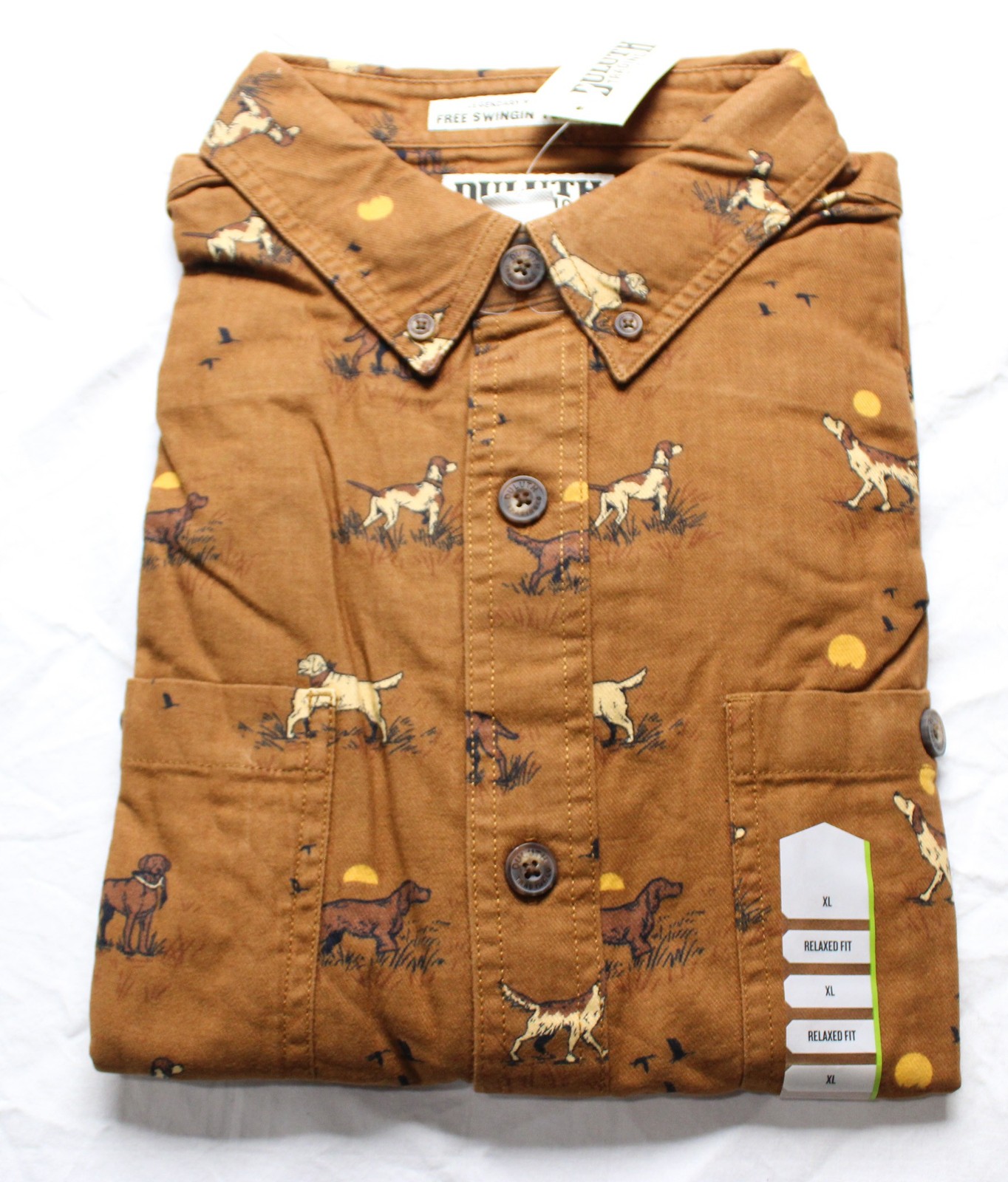 Duluth Trading Co Men’s Free Swingin’ Flannel Shirt DH3 Bourbon Brown XL NWT