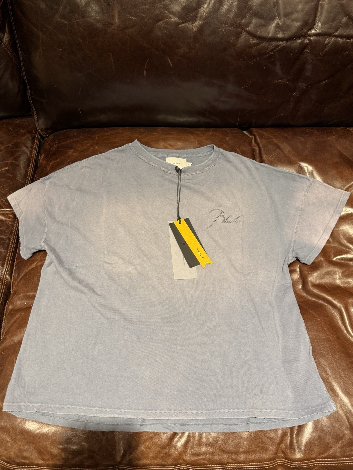 Rhude Men’s Reverse Tee Small Sundry Steele Blue New Boxy Fit $285 gallery