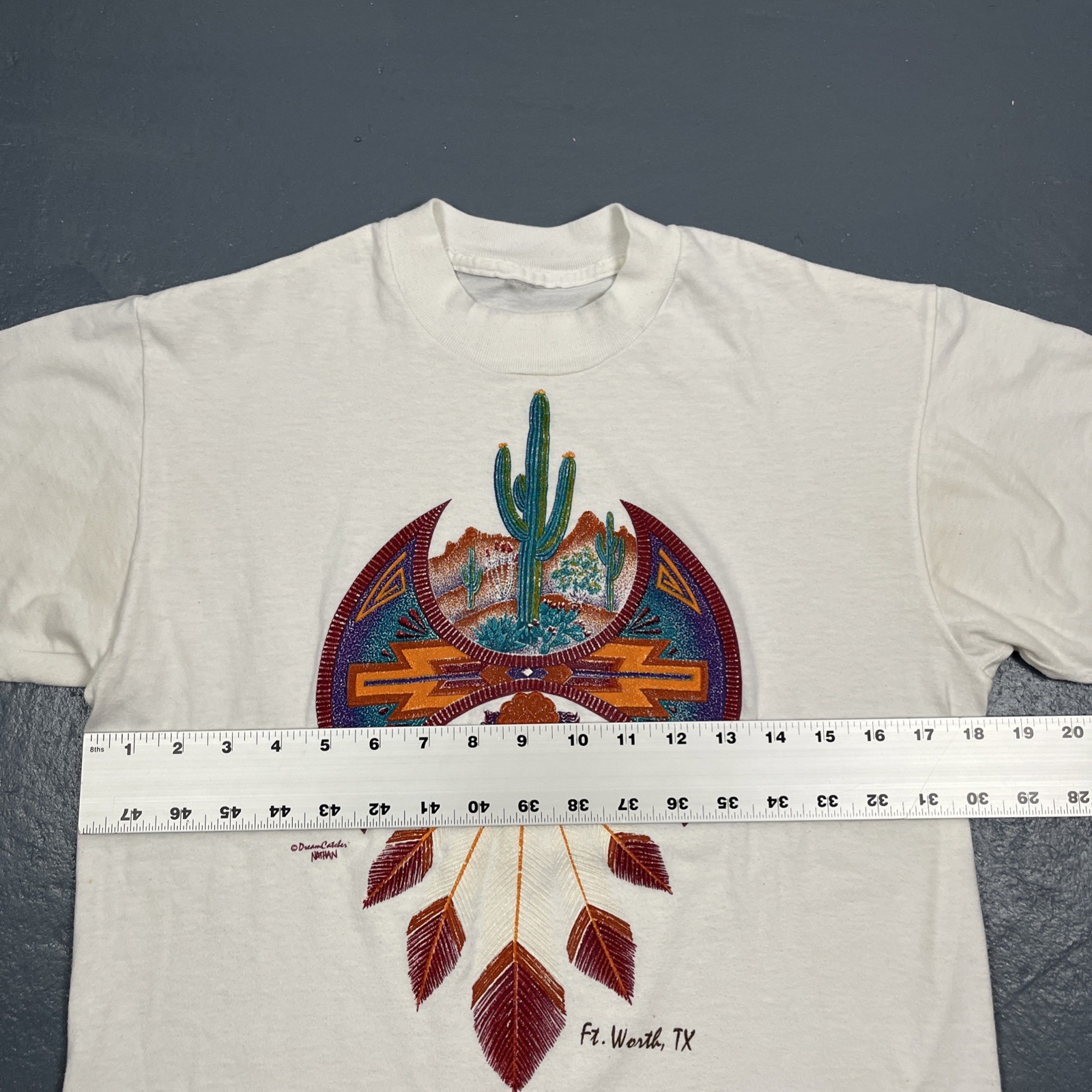 Vintage 90s Fort Worth Texas Single Stitch Tshirt White Medium Desert VTG USA gallery