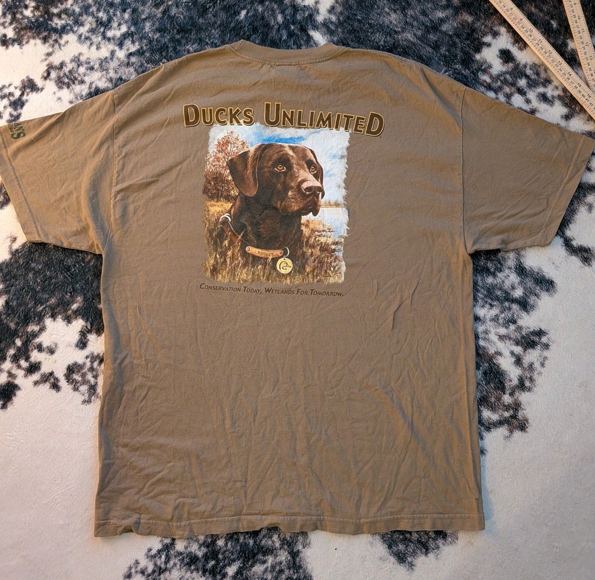 Artisans Ducks Unlimited Brown Dog Sportsman's Warehouse 90s Cotton Tee 2XL Vtg gallery