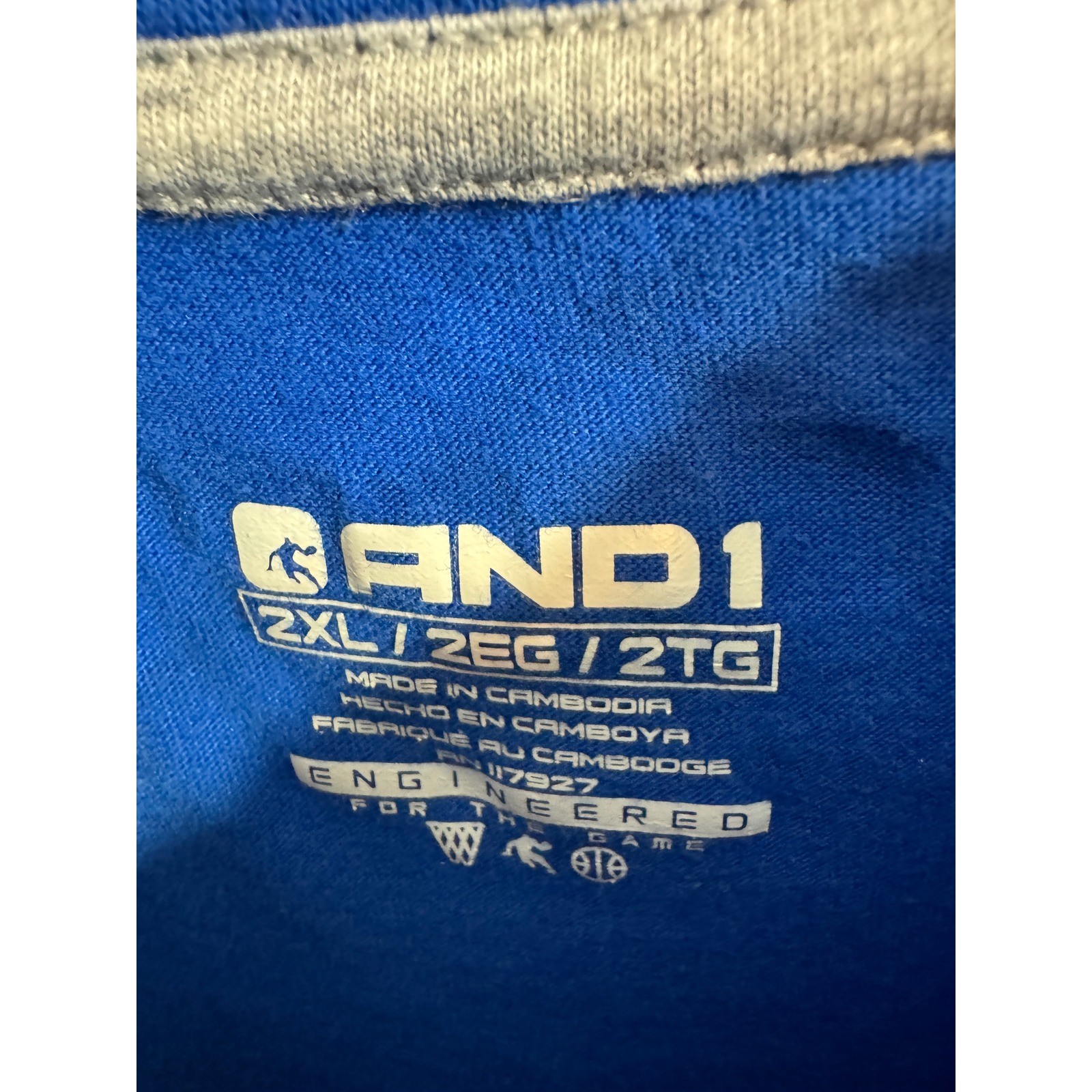 AND1 Mens Royal Blue Graphic Basketball T-Shirt Slam Dunk Streetball Tee gallery