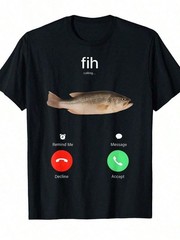 Men’s Funny Angler Fishing Graphic T-Shirt Casual ShortSleeve Fisherman Gift Tee