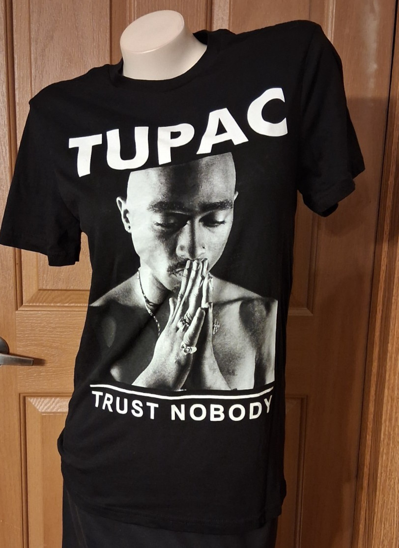 2PAC Black Graphic Tee Round Neck Short Sleeves Rap HipHop Size S(34-36) gallery