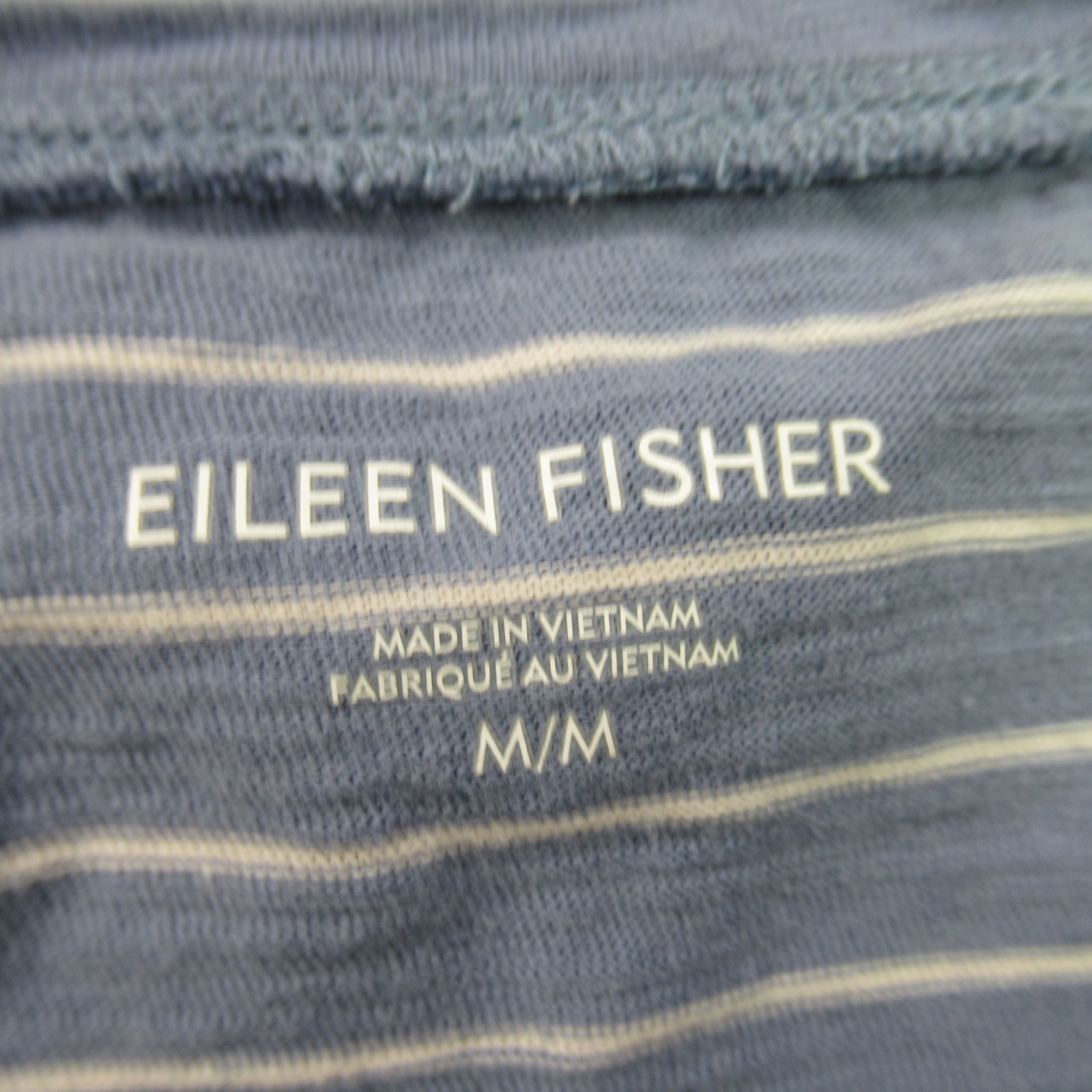 Eileen Fisher Shirt Mens Medium Sleeveless Crew Neck Blue Lightweight Stripes gallery