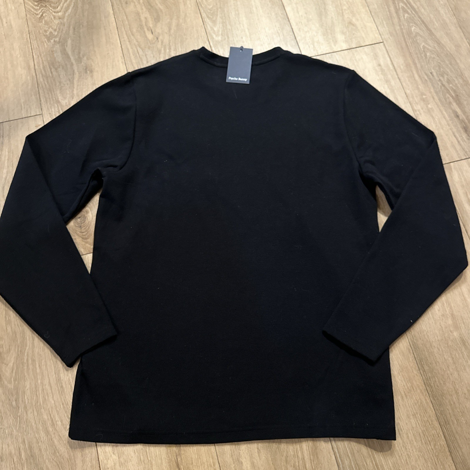 NWT Psycho Bunny Vail Long Sleeve Waffle Lounge Pocket Shirt Men’s 2XL BLK gallery