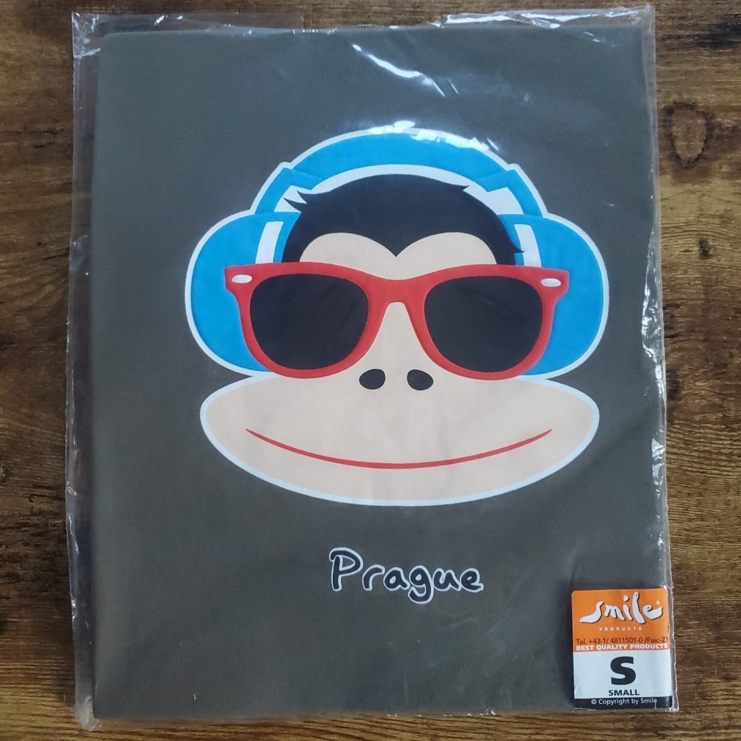 Size Small Prague Monkey With Headphones T-Shirt With Amsterdam Wrist Strap