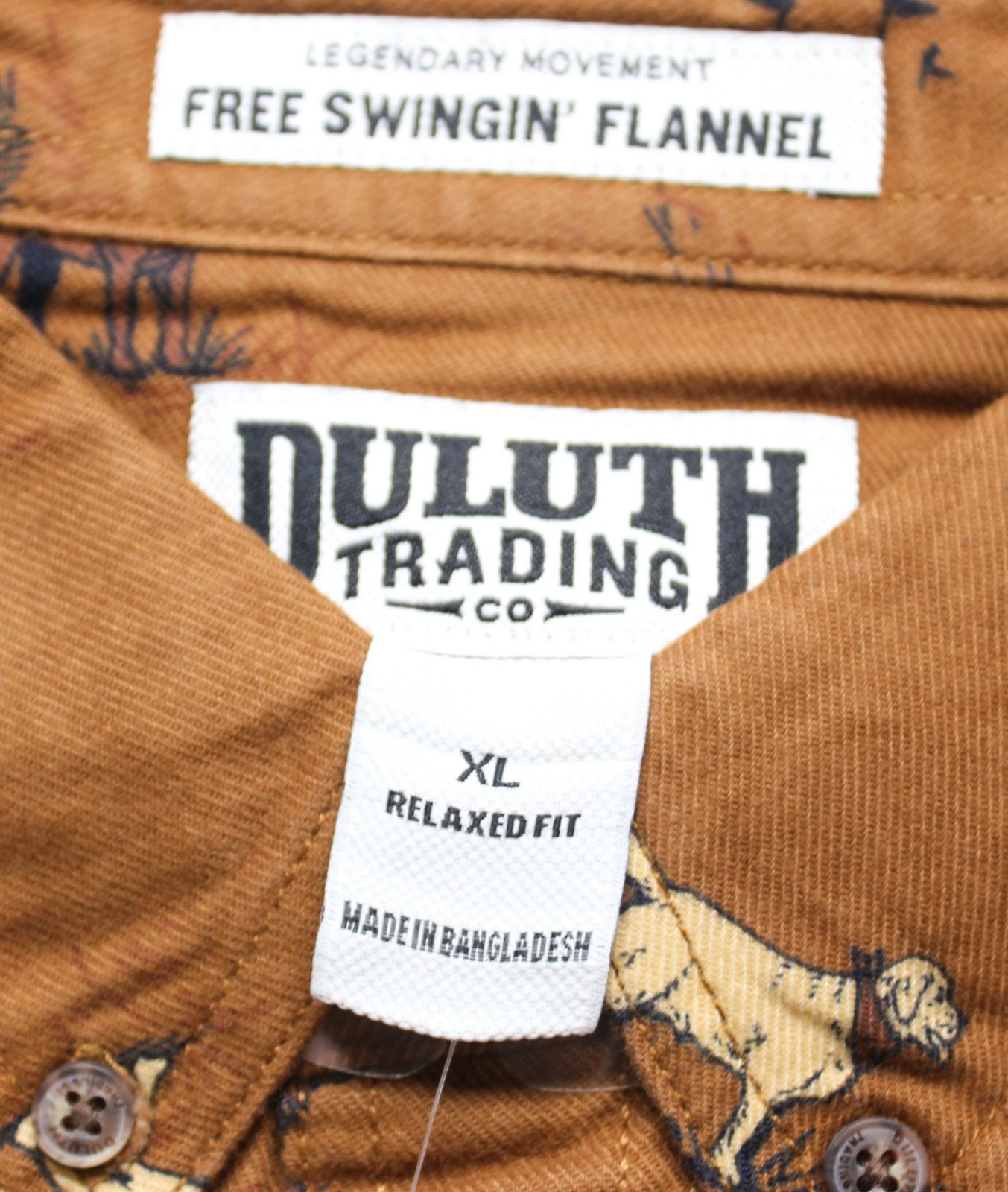 Duluth Trading Co Men's Free Swingin' Flannel Shirt DH3 Bourbon Brown XL NWT gallery
