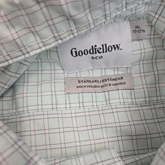 Men Goodfellow & Co Long Sleeve Stretch-Collar Button-Down Shirt Size 17-17.5
