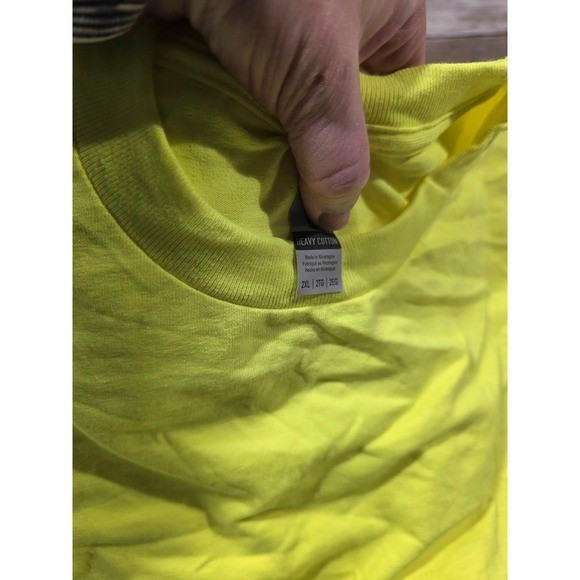 3- Gildan Mens DryBlend Long Sleeve T Shirt Safety Yellow 2XL High Vis gallery