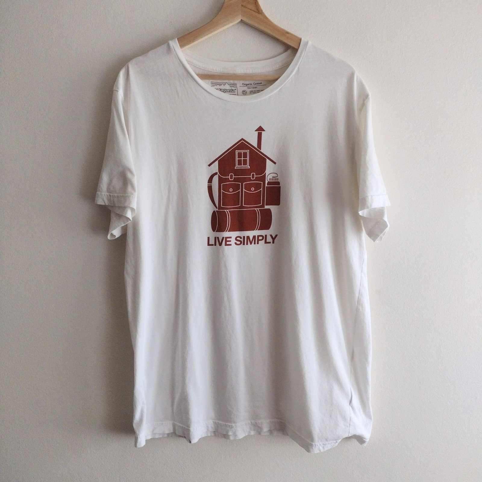 Patagonia Graphic Mens Tshirt L Live Simply Organic Cotton Slim Fit Tee