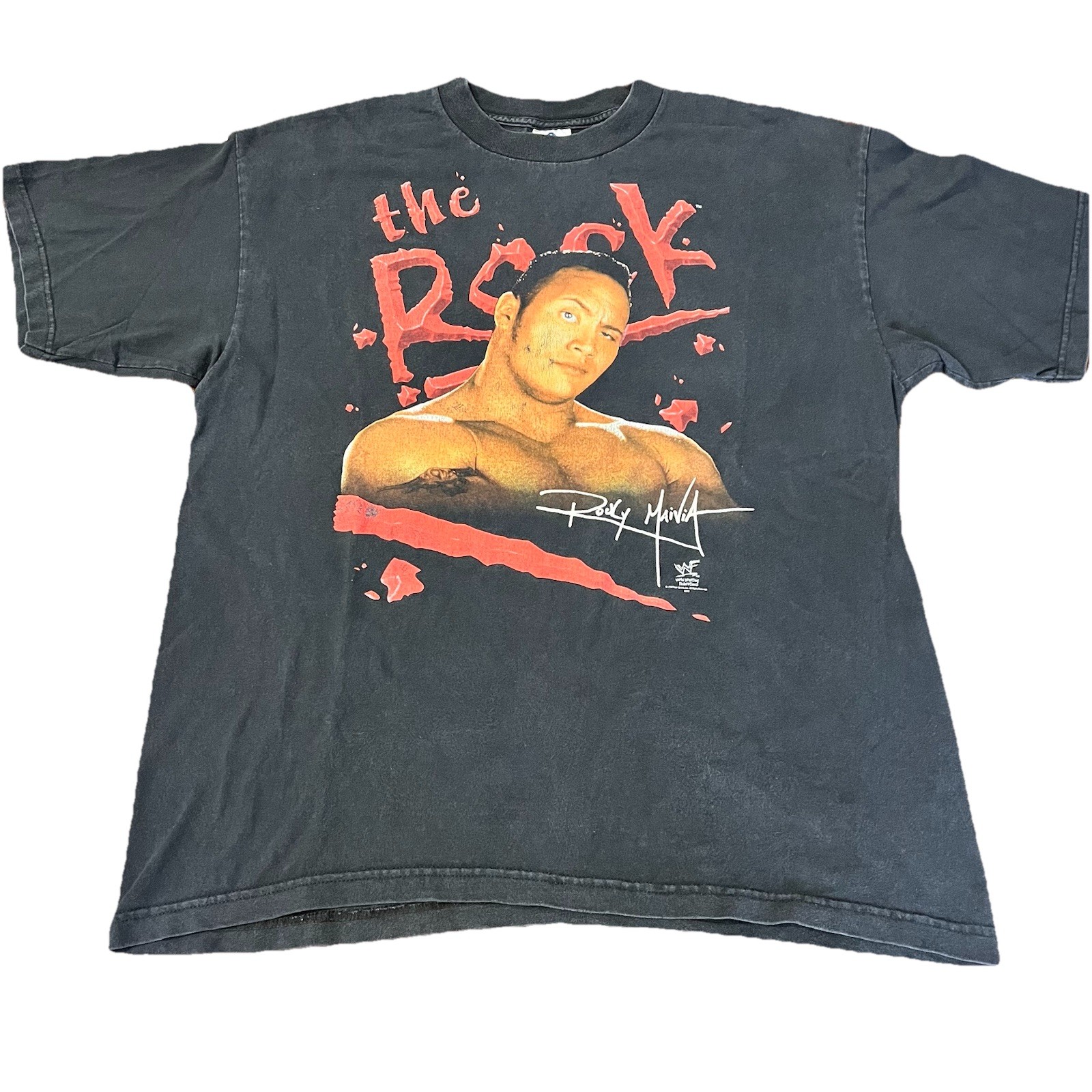 1998 Vintage The Rock Shirt WWF WWE Kane Undertaker Stone Cold Y2K Size L/XL