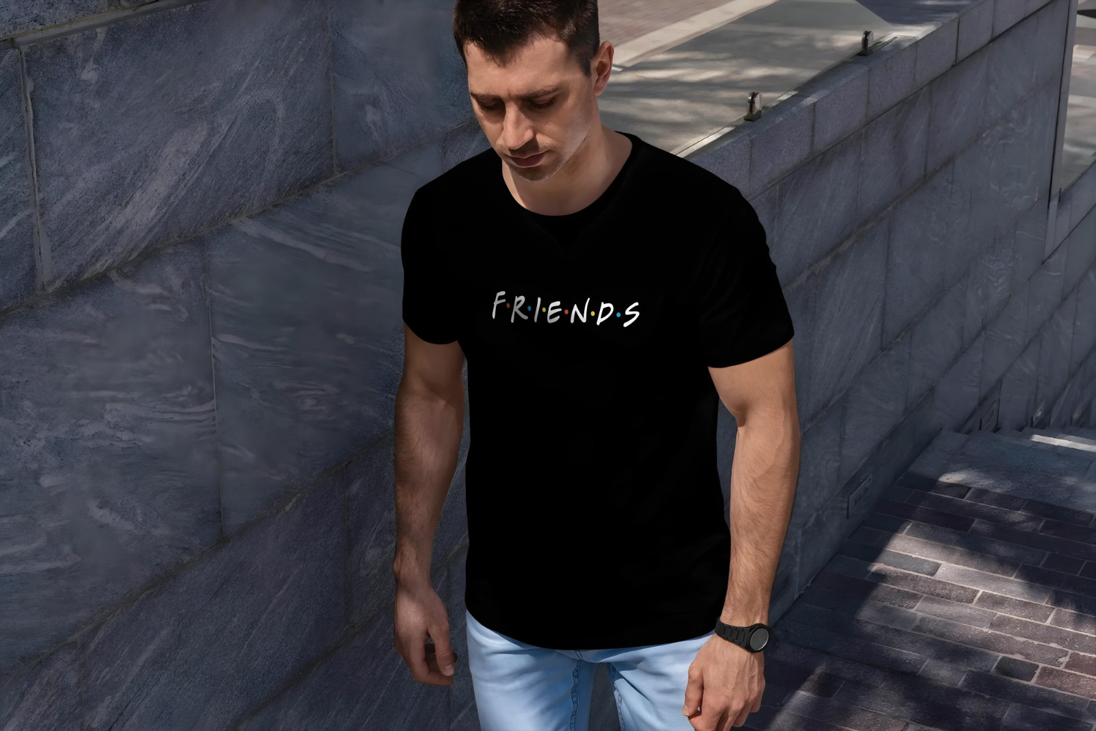 FRIENDS Black T-Shirt Size S-5XL gallery