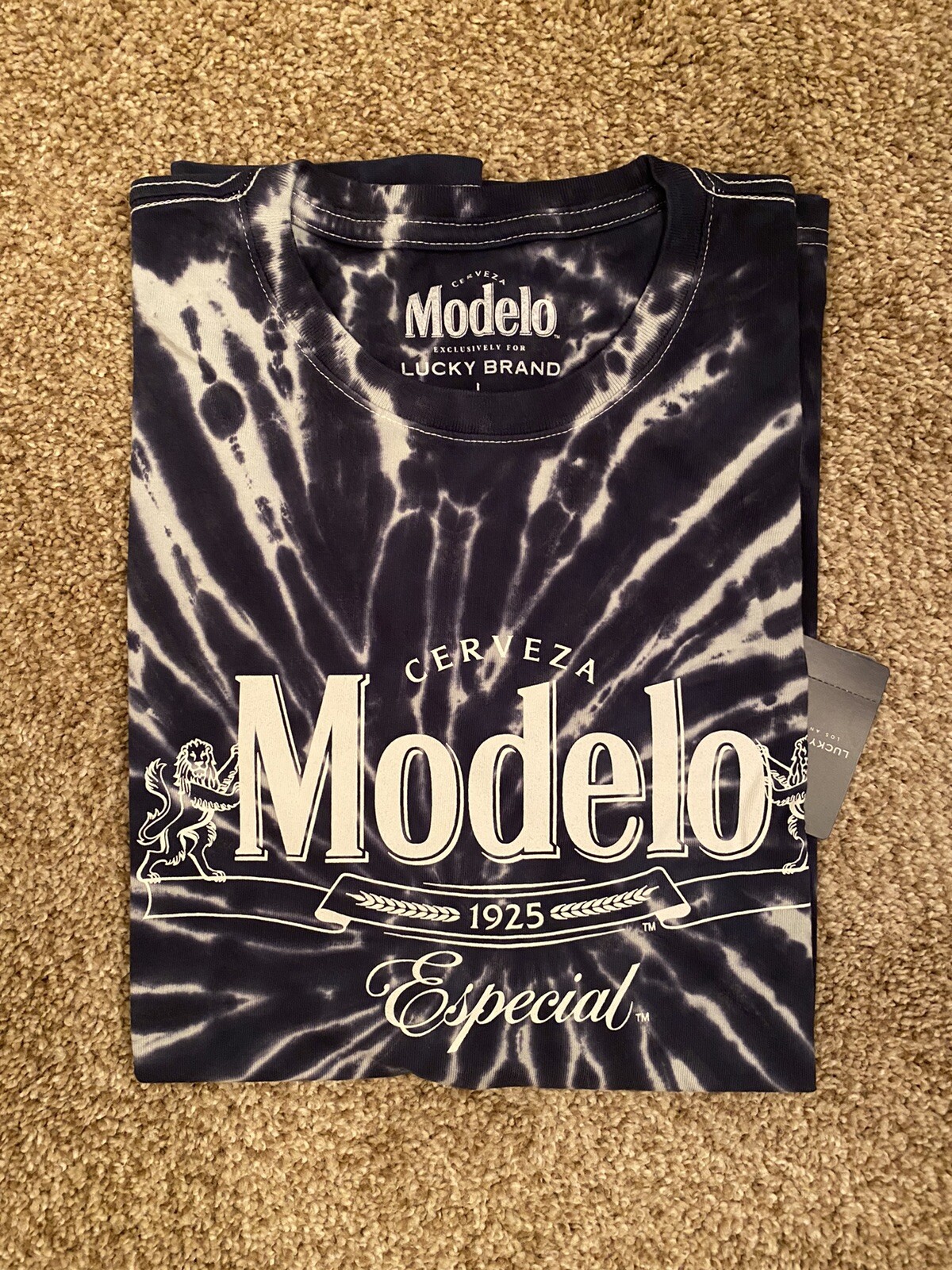 Lucky Brand Men's Short Sleeve Crew Neck Modelo Tie Dye Tee, Blue Multi, S gallery