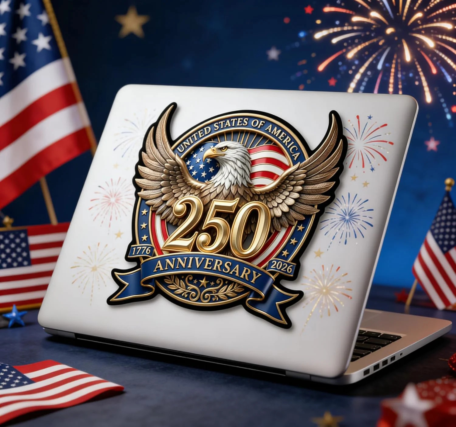 2PCS 250th Anniversary USA Car Decal Sticker 250 Anniversary USA Patriotic 4th o gallery