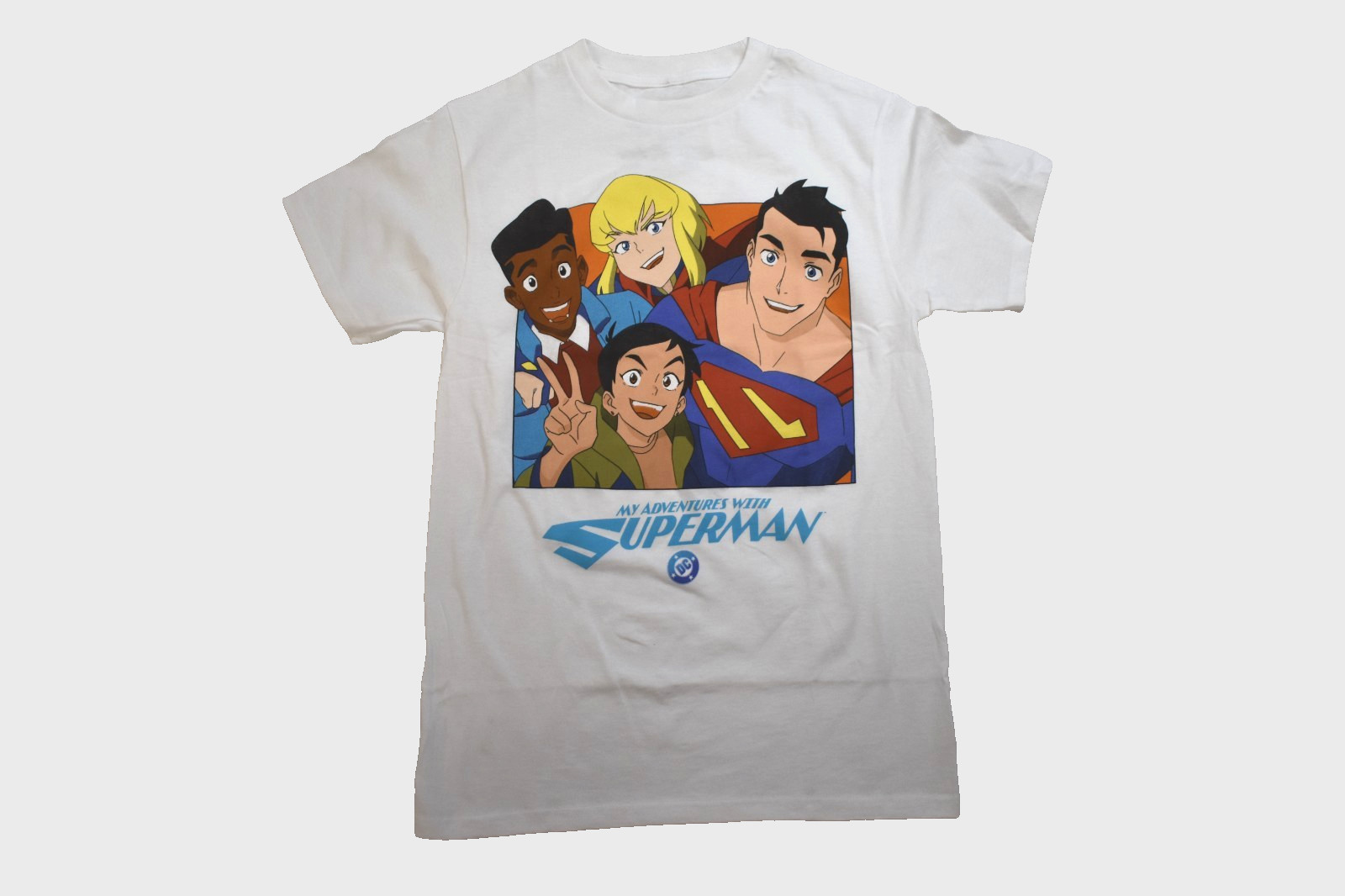 DC Comics My Adventures With Superman Mens Group Photo White Shirt New XS-3XL gallery