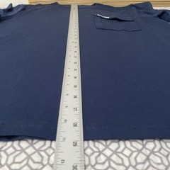 Eubi Shirt Men’s Large Single Pocket Tee Navy Blue T-Shirt Cotton Round Neck