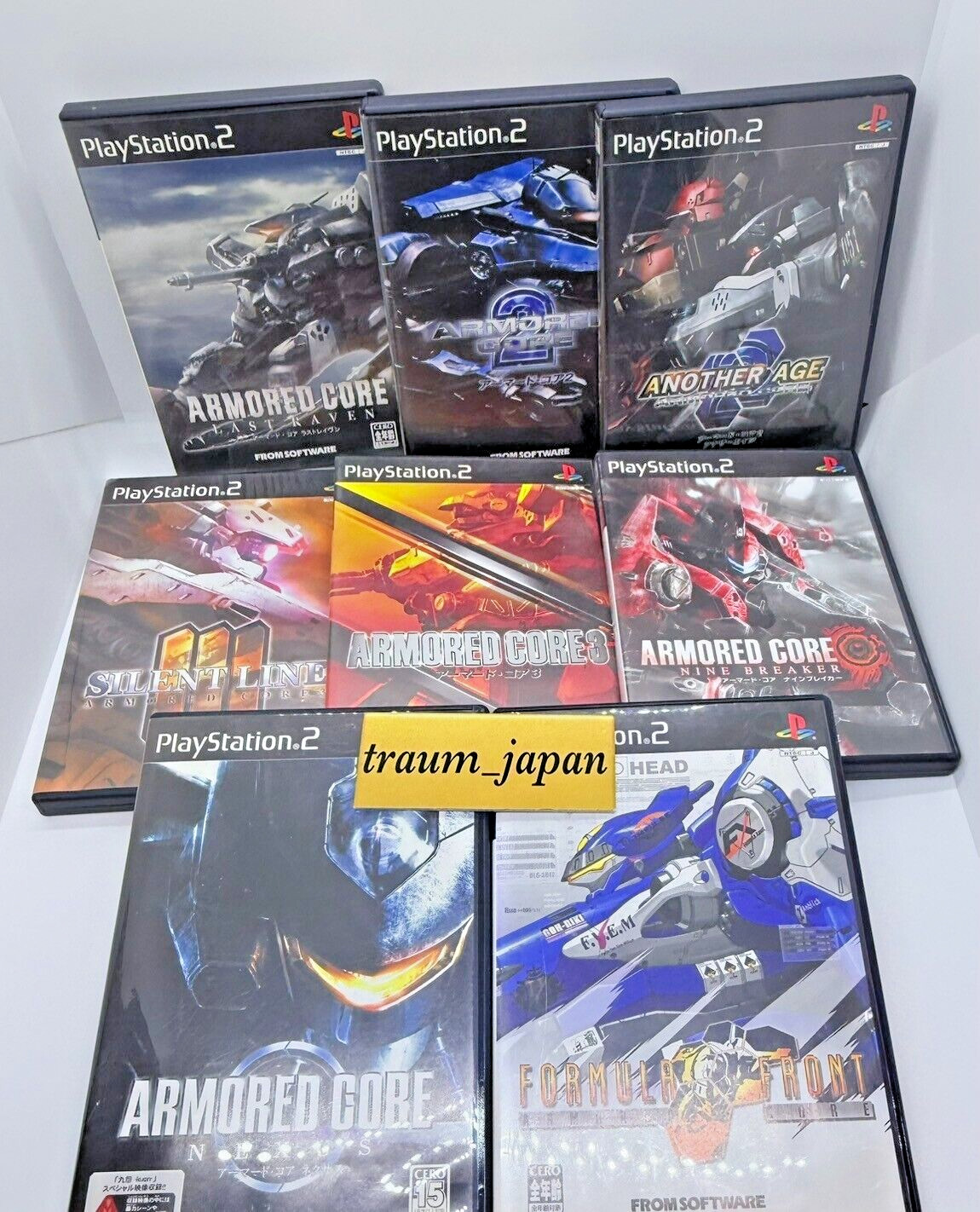 Armored Core Lot 8 Set PS2 2 Age 3 Line Last Nexus Nine Front Playstation Tested