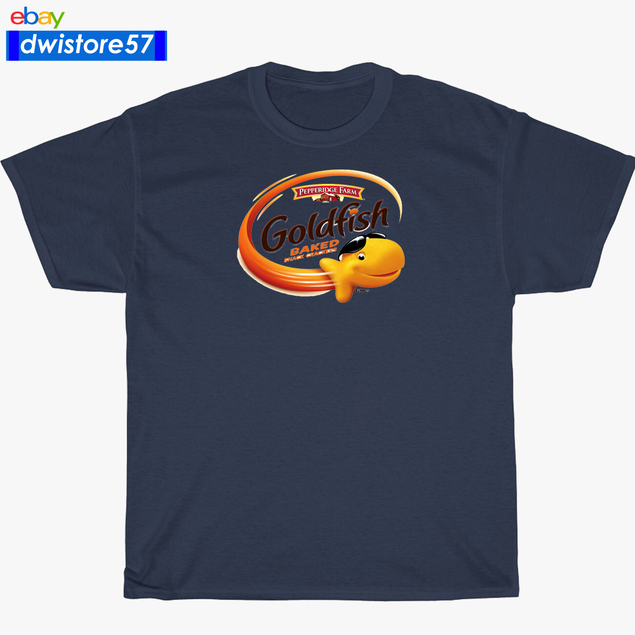 New Goldfish Food Snack Logo Black/Navy/White/Grey Men's T-Shirt S-5XL gallery