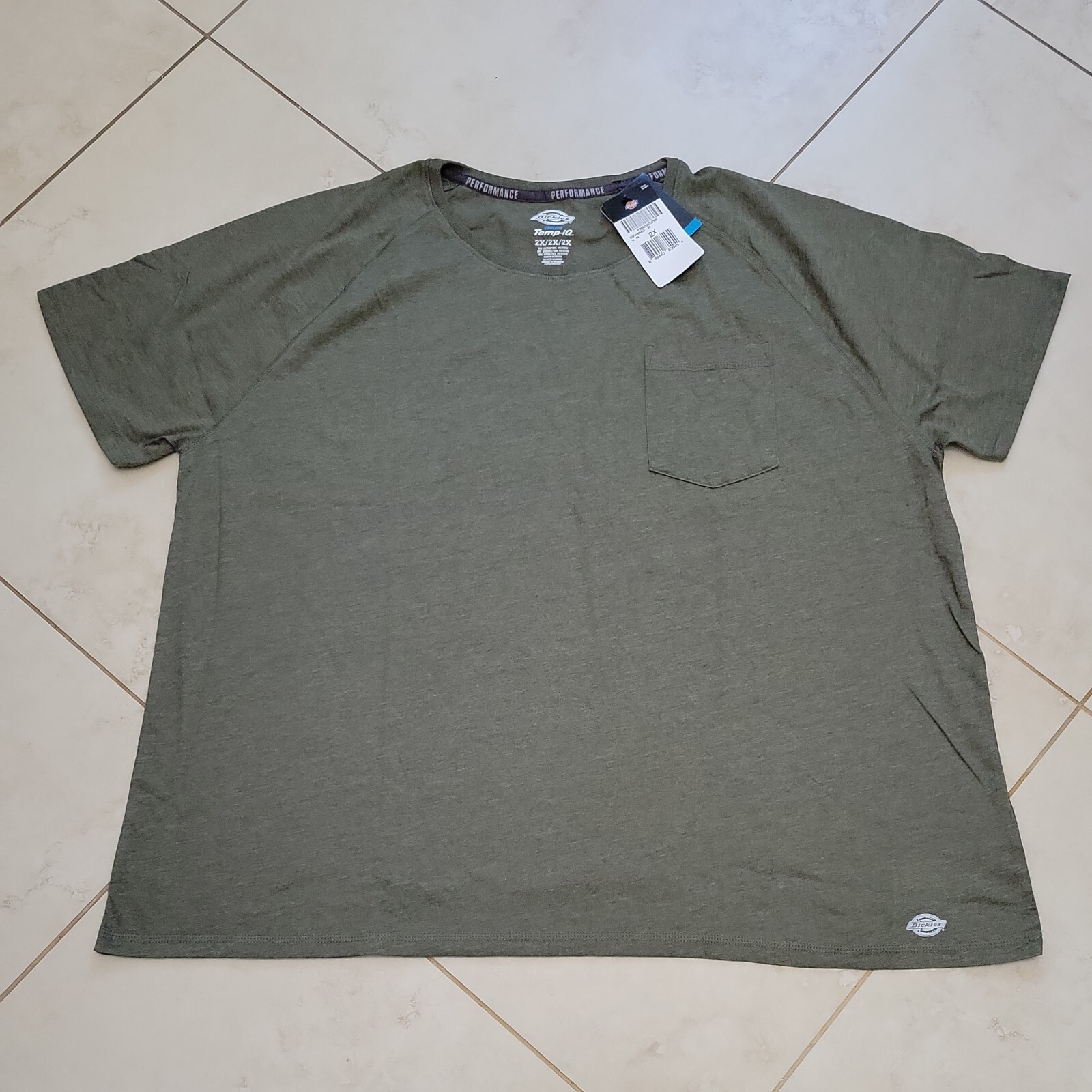 Dickies T-Shirt Men's 2X 2XL Green Temp-iQ Performance Tee New gallery