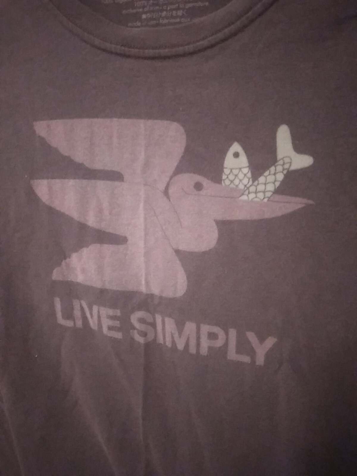 Mens Patagonia Shirt S Dark Gray Live Simply Graphic Long Sleeve Pelican Fish gallery