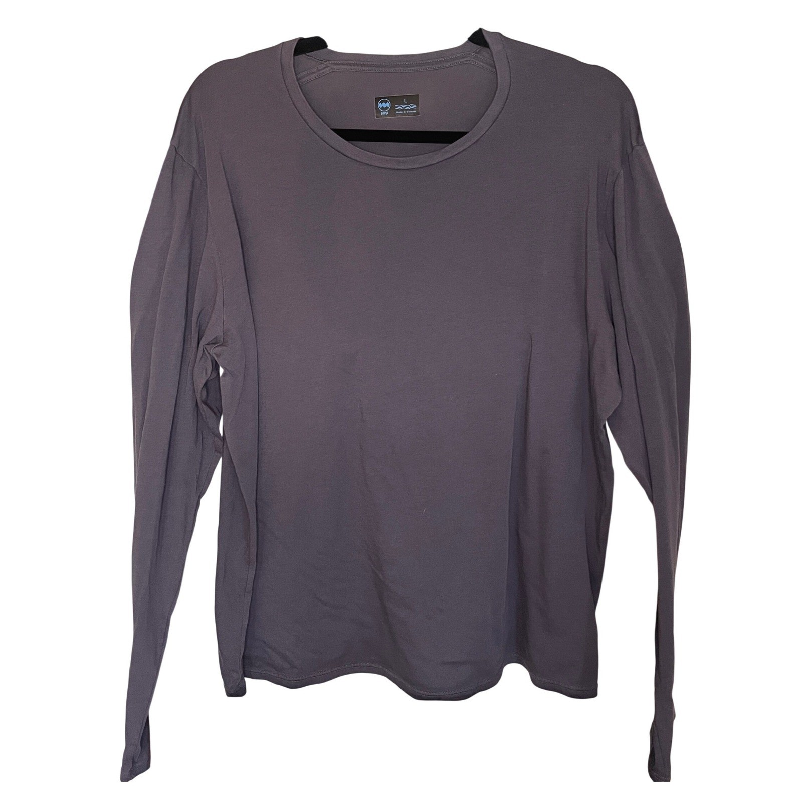Janji Groundwork Long Sleeve Running Shirt Gray Supima Cotton Blend Mens Large gallery