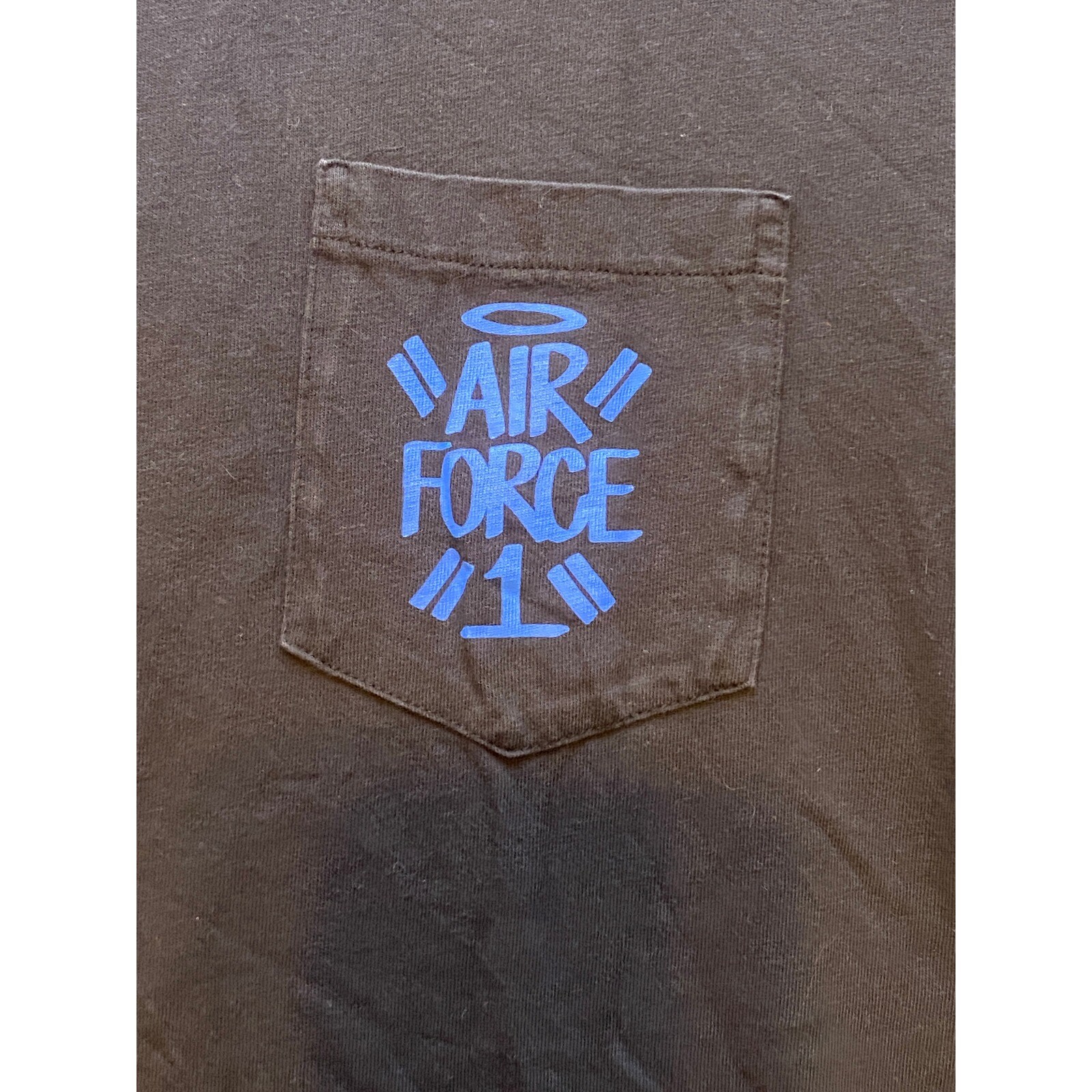 Nike Shirt Mens Medium Big Spellout Haze Streetwear HipHop Air Force 1 Black gallery