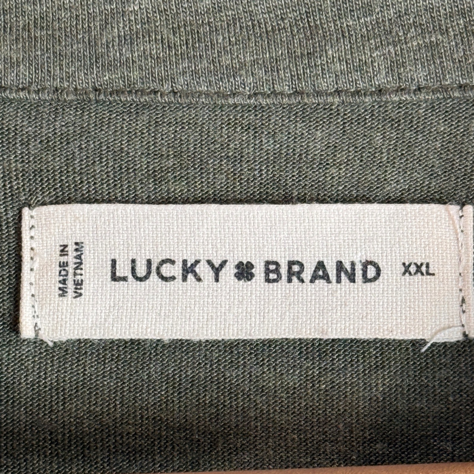 Mens Lucky Brand Henley Shirt | Size XXL | Olive Green Long Sleeve gallery