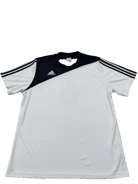 Adidas Soccer Jersey Mens White Black Striped Short Sleeve XL Polyester gallery