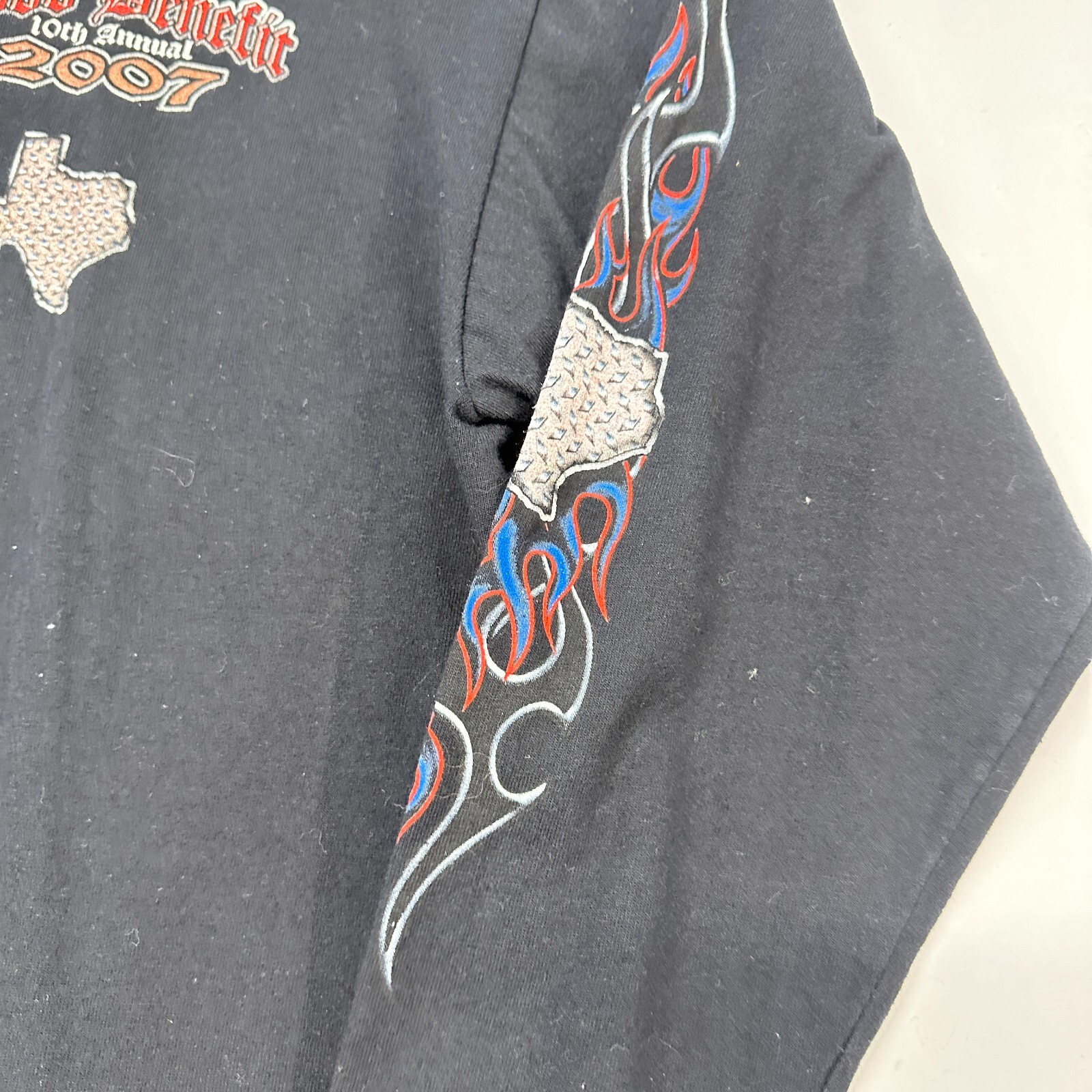 2007 Boo Run biker Rally Anvil Pre-Shrunk Pullover Shirt Long Sleeve Size L gallery