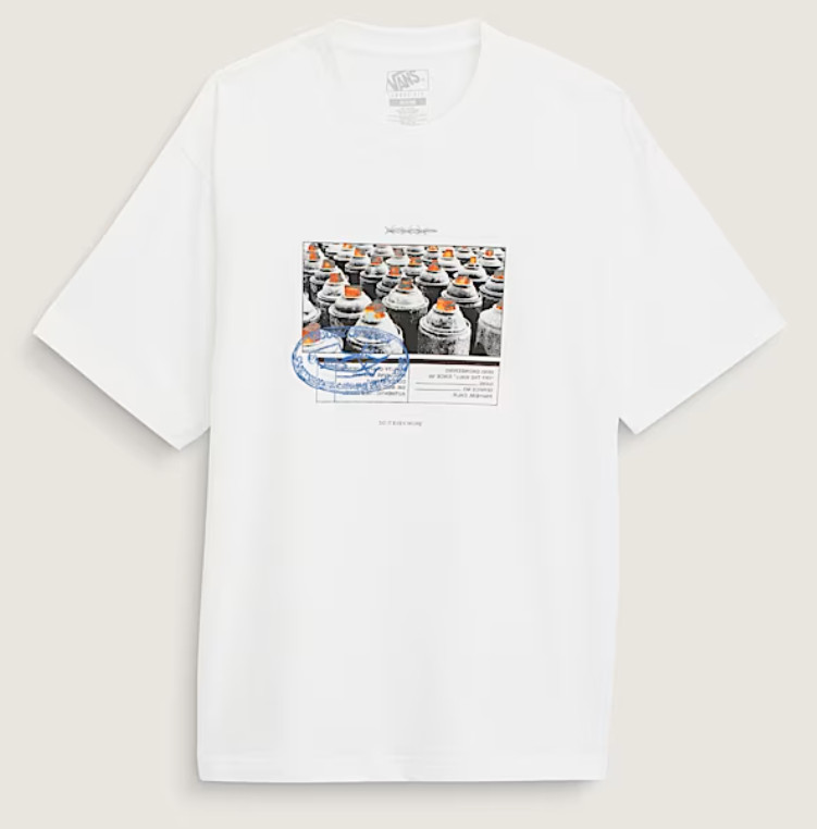 Vans Off The Wall Men’s Spray 66 Cotton Graphic T-Shirt Tee White Size M NWT