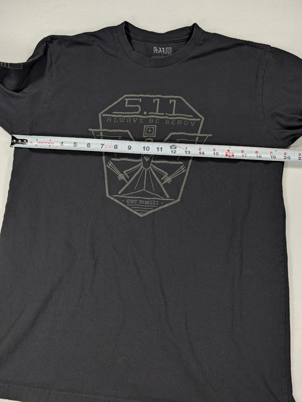 5.11 Tactical T Shirt Mens Large Black Graphic Short Sleeve 100% Cotton gallery
