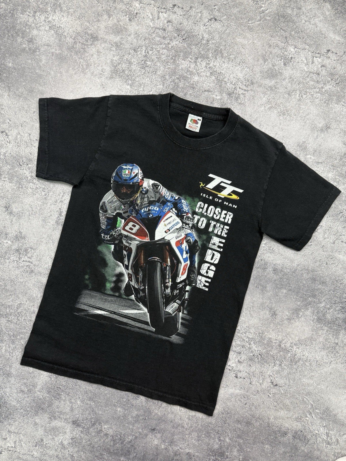 Vintage Isle Of Man TT Races Motorbike Racing Road Black T-Shirt Tee 90s gallery