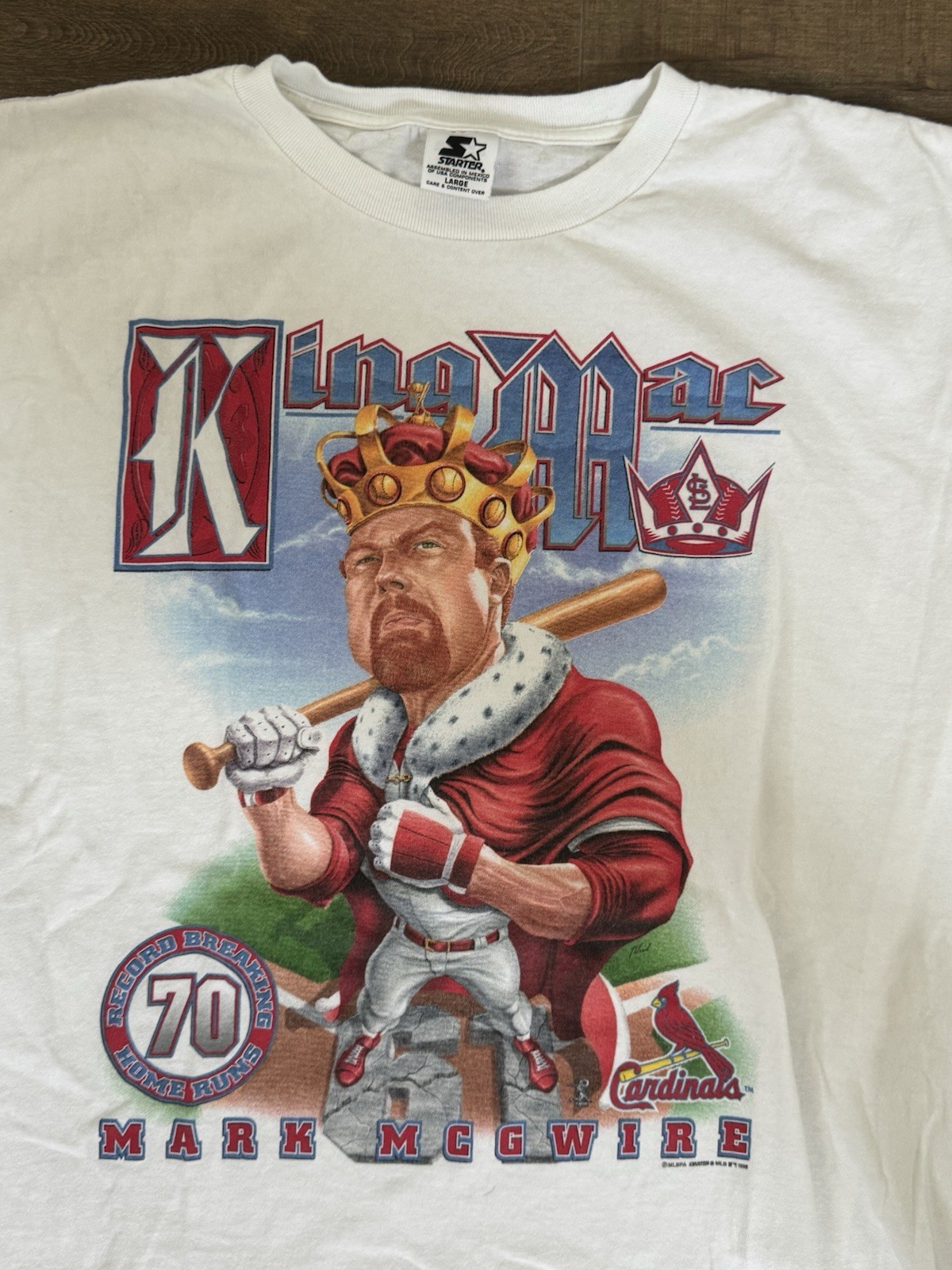Starter Mark McGwire St. Louis Cardinals White Graphic Tee Men’s L Vintage 90s gallery