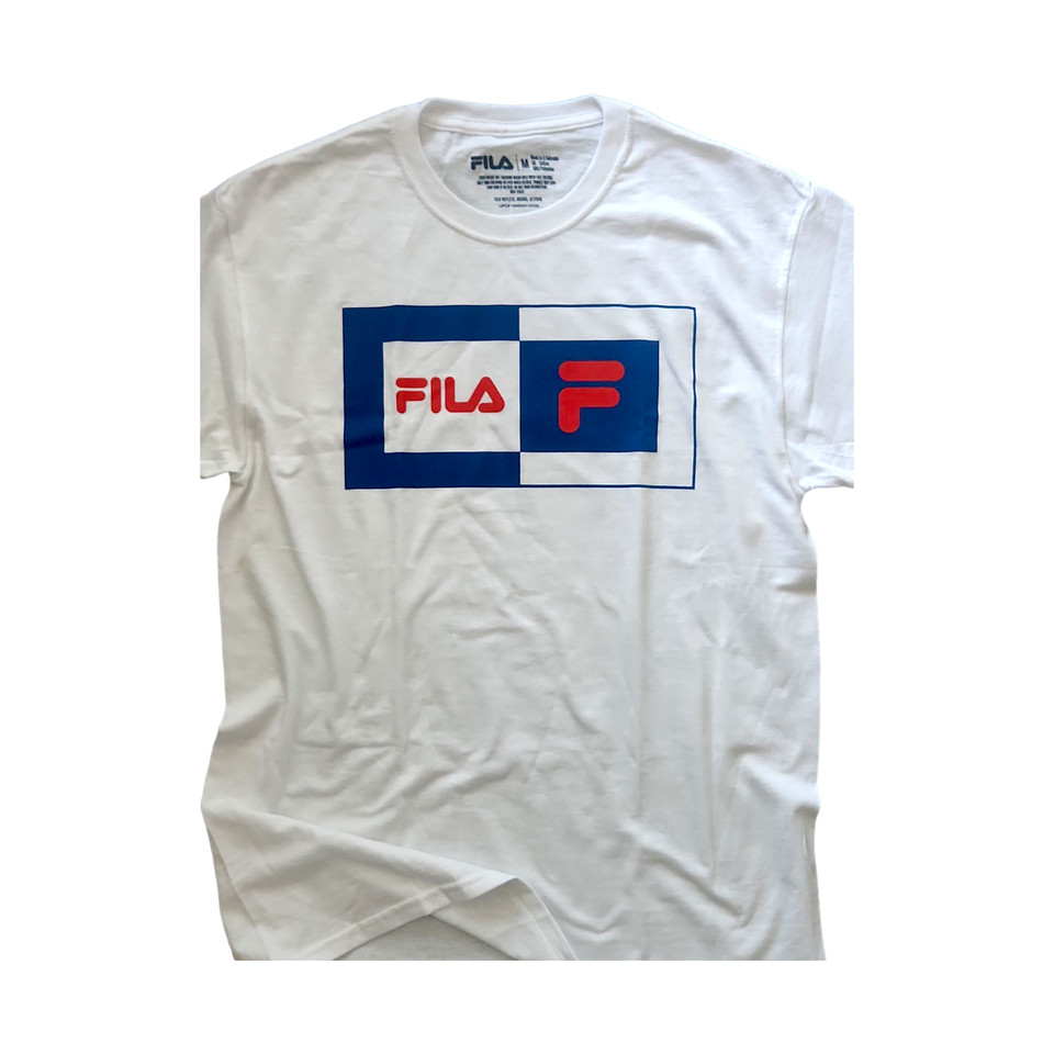 Men's FILA Athletic Apparel-BIG SIZE - White - Logo T-Shirt - NEW - gallery