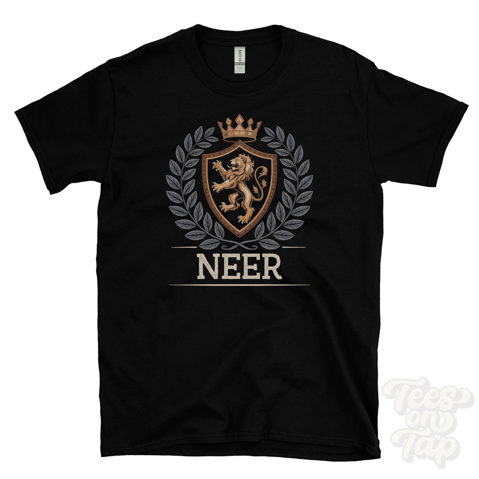 NEER FANTASY COAT OF ARMS T-SHIRT novelty parody family name crest