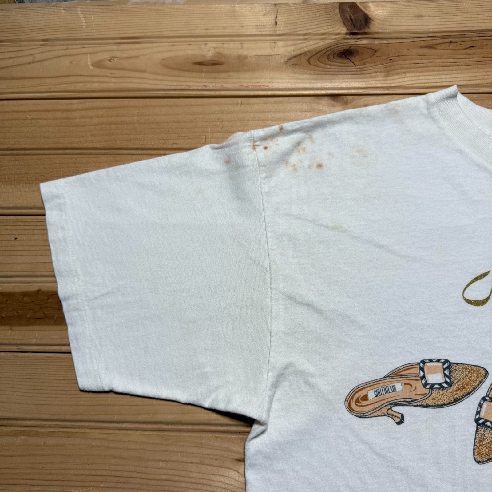 Vintage 90s Joe Boxer Girlfriend Mule Train Shoes Single Stitch Graphic Shirt XL gallery