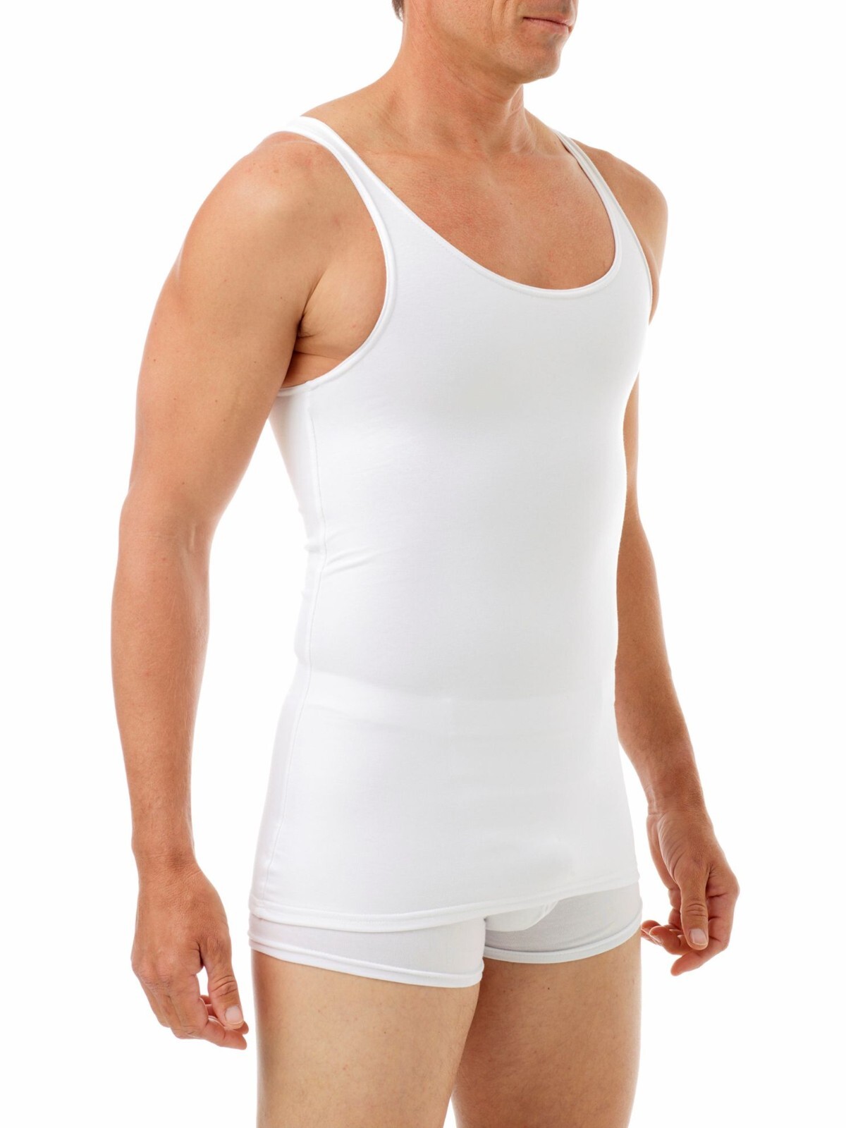 Men’s Compression Tank Shirt | Cotton Chest Binder Vest Concealer MADE USA #973 gallery