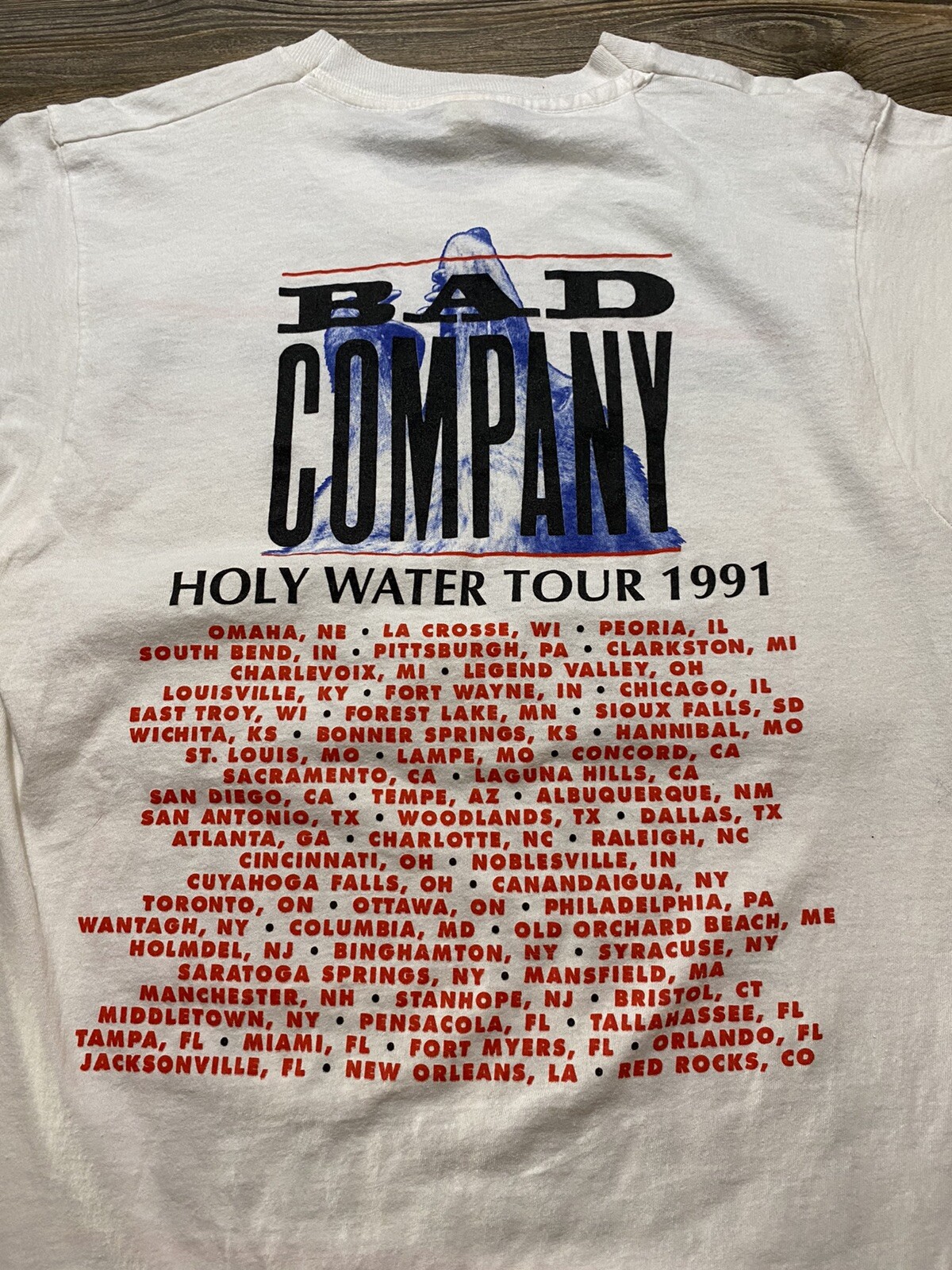 Vintage Bad Company Band T Shirt Holy Water Tour 1991 USA Made Size M Rare gallery