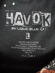 Liquid Blue AC/DC PowerRage Havok Men’s Large Back In Black T Shirt TNT Splatter