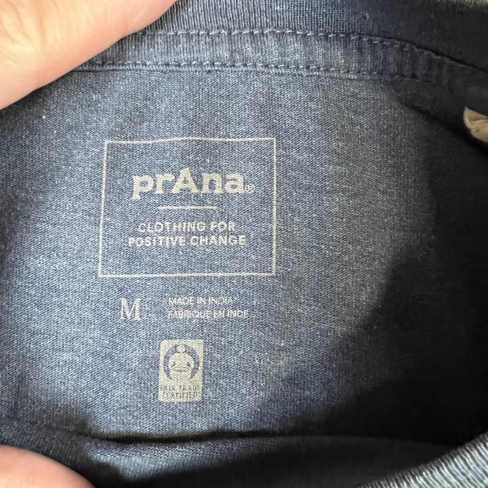 Prana Mens Short Sleeve Crew Neck T-Shirt Heather Blue Gray Size M Fair Trade gallery