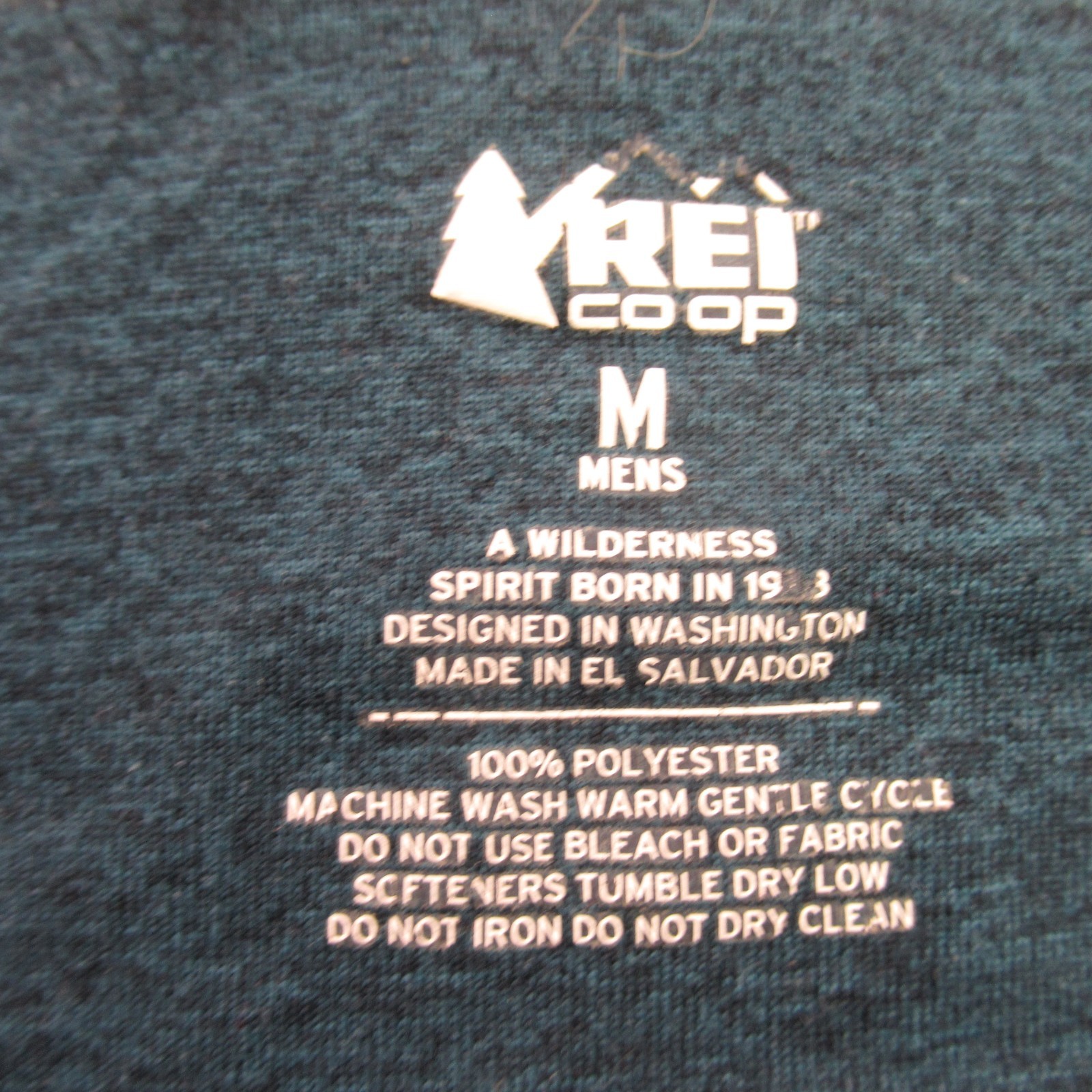 REI Shirt Mens Medium Long Sleeve High Neck Outdoors Crew Neck Blue Stretch gallery