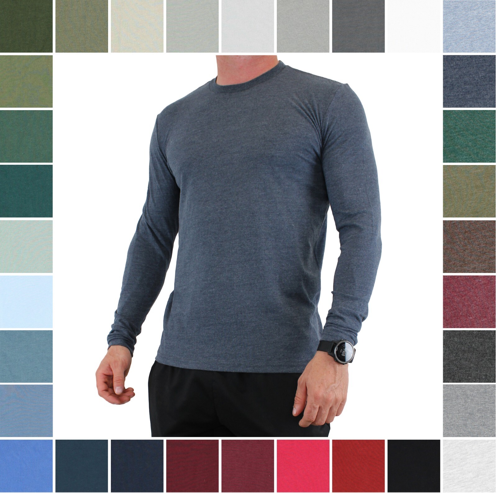 True Classic Men's Shirt, Long Sleeve Classic Ribbed Crew Neck, MSRP $35 gallery