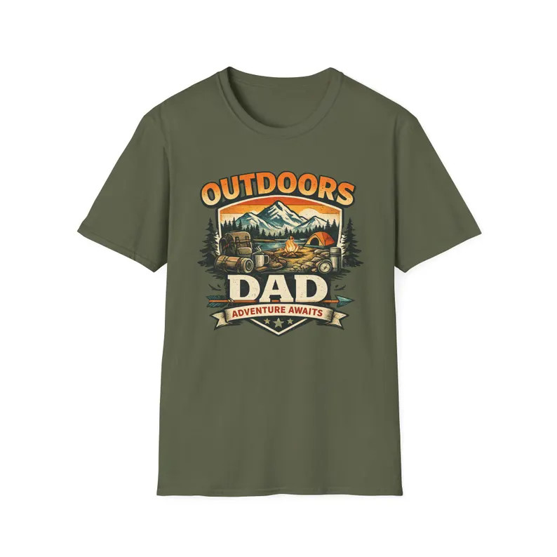 Outdoors Dad Camping Lake Gildan Tee Nature Fishing Hiking gallery
