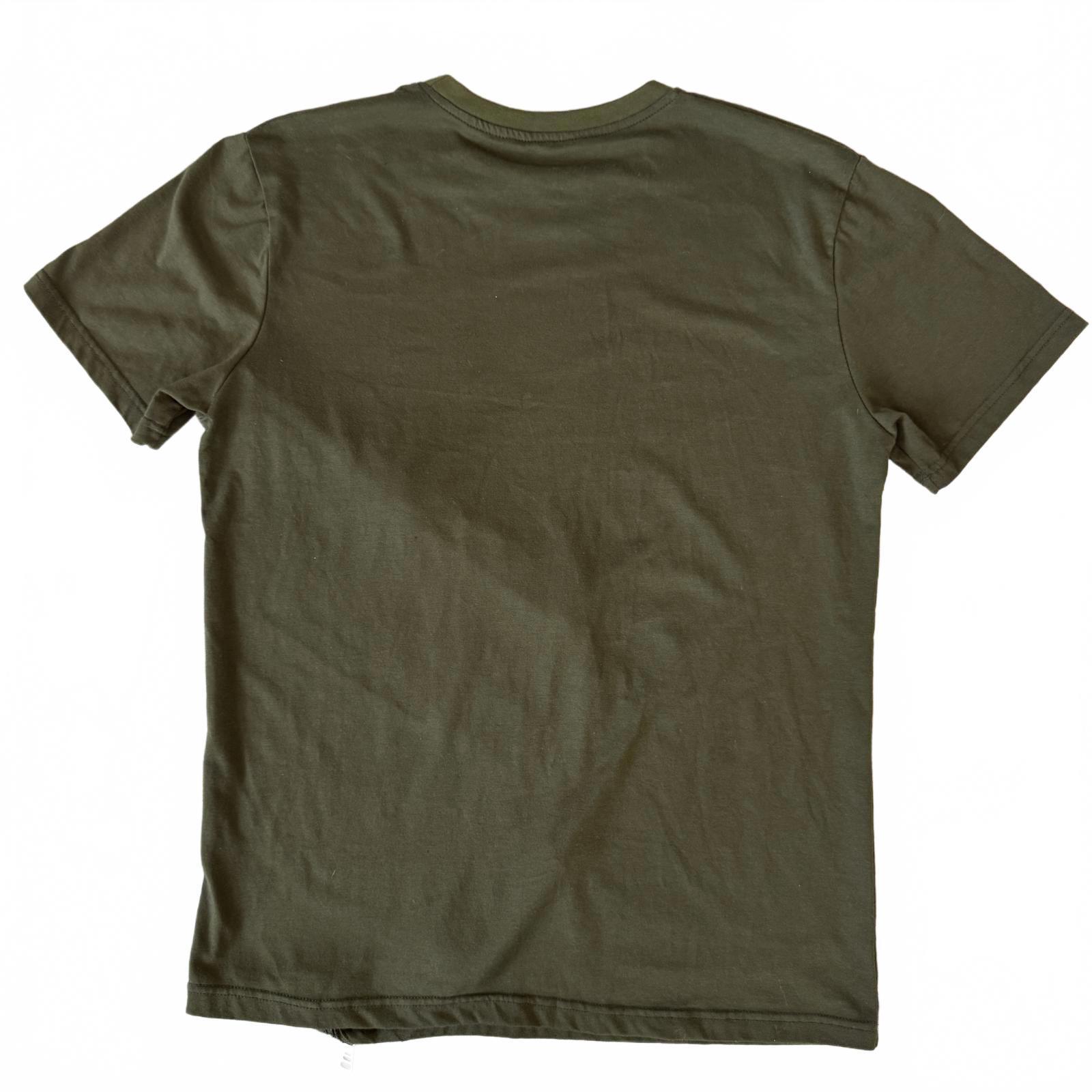 TrillNation Men's Stretch T-Shirt with Zipper Detail - Olive Green-Medium gallery