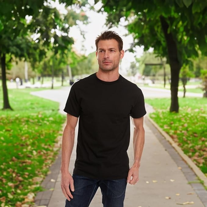 BILLIONHATS 6 Pack Mens Bulk Big Tall Short Sleeve Cotton Lightweight TShirt(XL) gallery