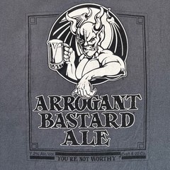 VTG Stone Brewing Arrogant Bastard Ale T-Shirt Mens Large Gray Graphic Gargoyle