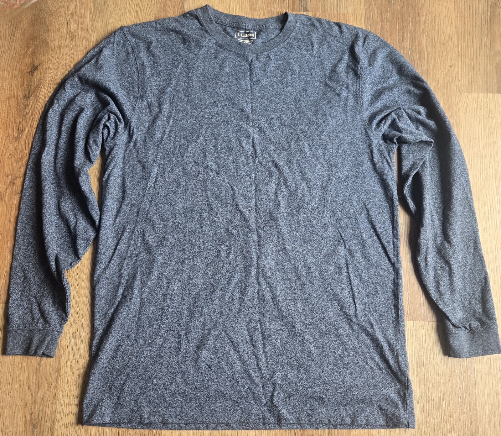 LL Bean Men TShirt Medium Tall Navy Long Sleeve Traditional Fit 100% Cotton gallery
