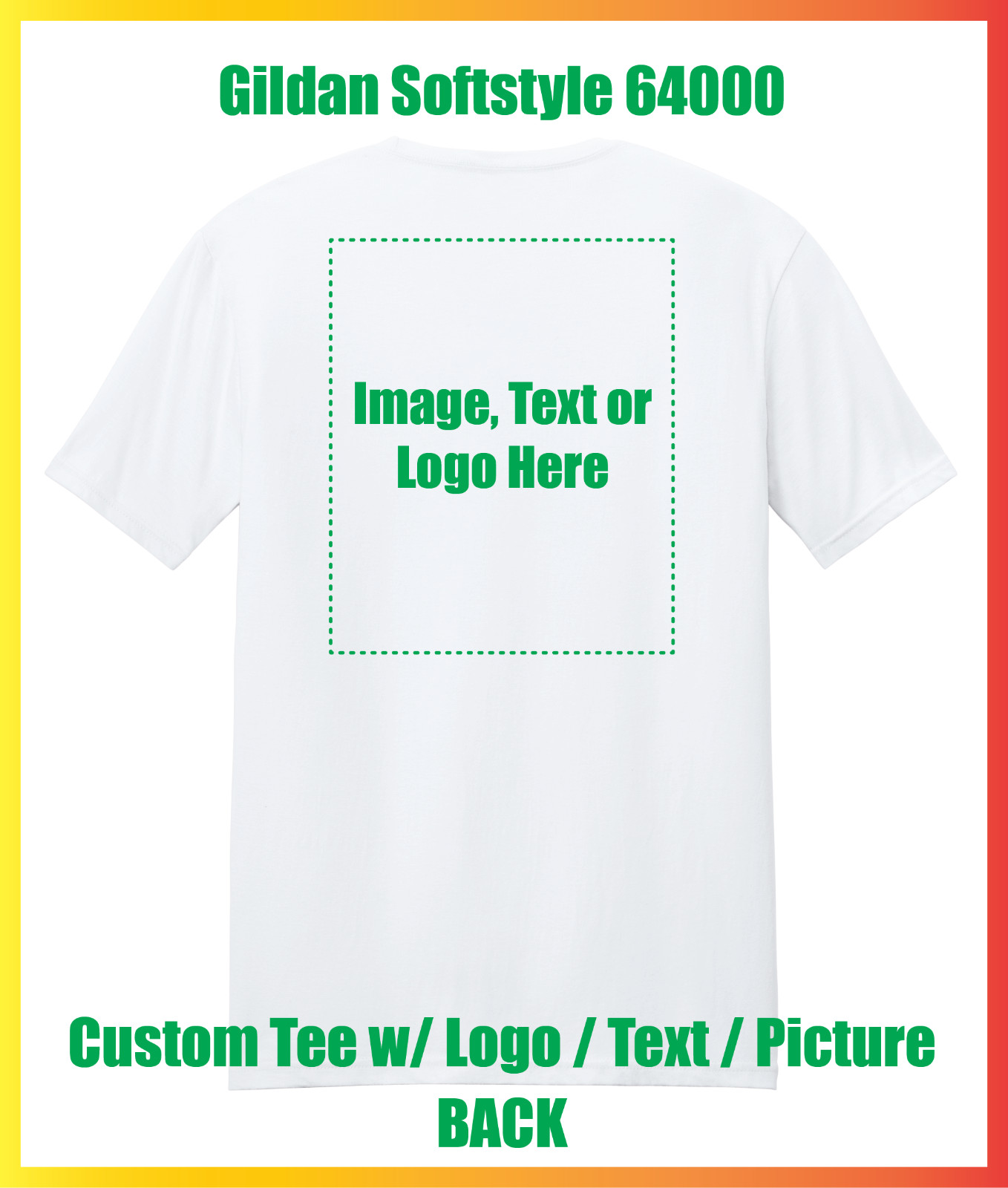 Custom Printed Tee T-Shirt Gildan Softstyle Your Text Picture Logo Customized T gallery