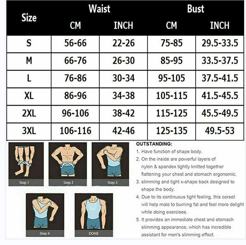 Mens Slimming Body Shaper Vest Gynecomastia Compression Shirts Tummy Control Top gallery