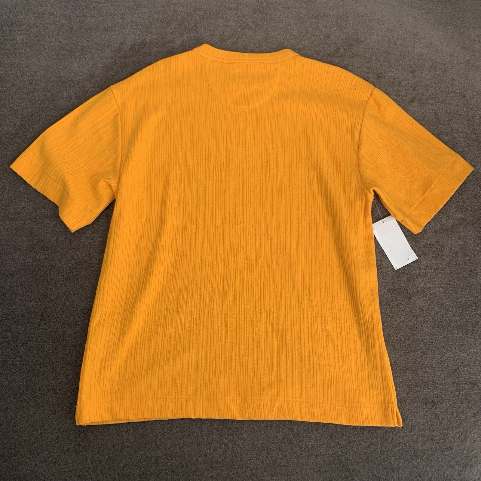Mode of One Mens S Textured T-Shirt Short-Sleeve Relaxed-Fit Crinkle Orange NWOT gallery
